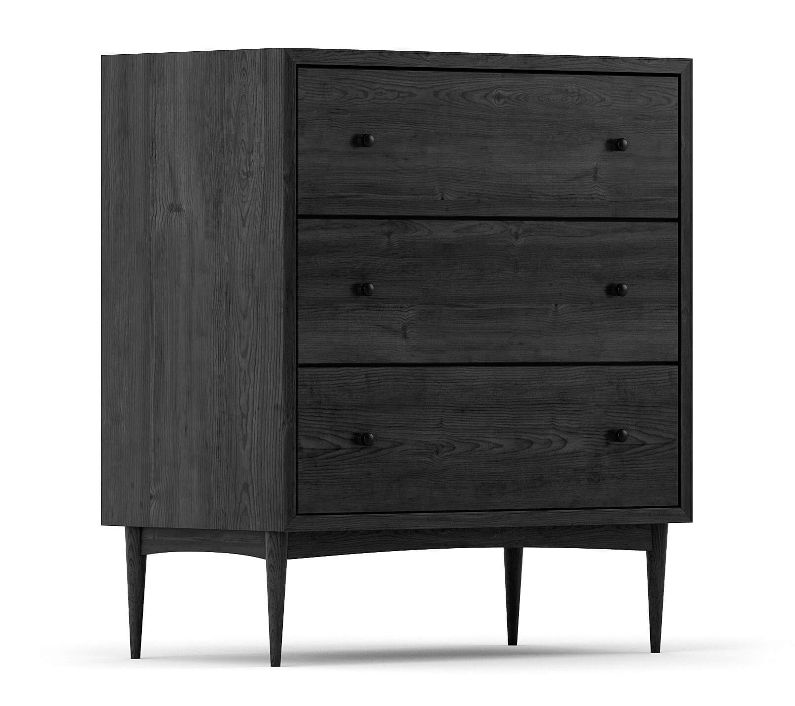 Shown in Black Oak with black knobs