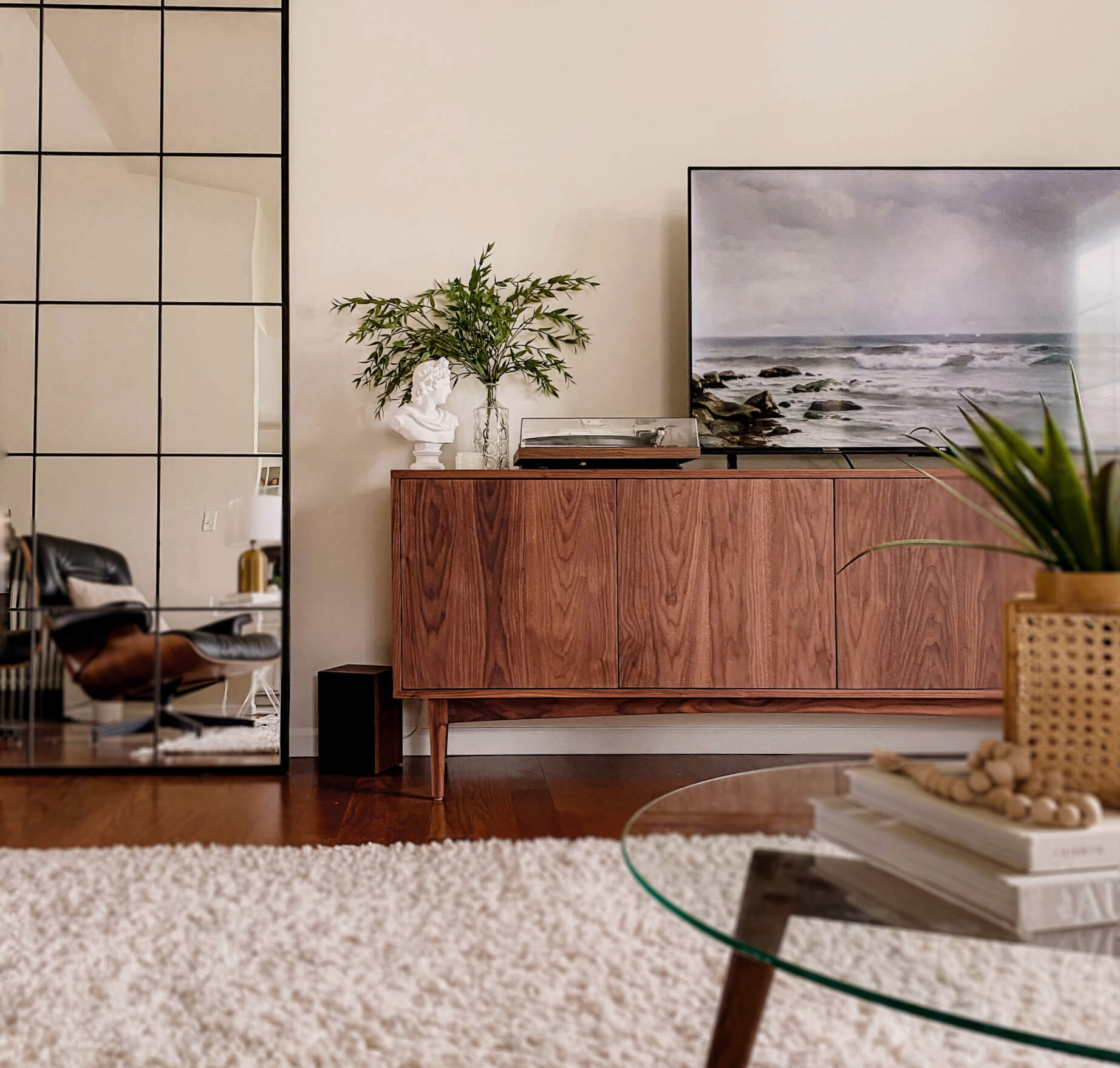 IRL: Emilia Credenza in Walnut: image courtesy of @saffronavenue