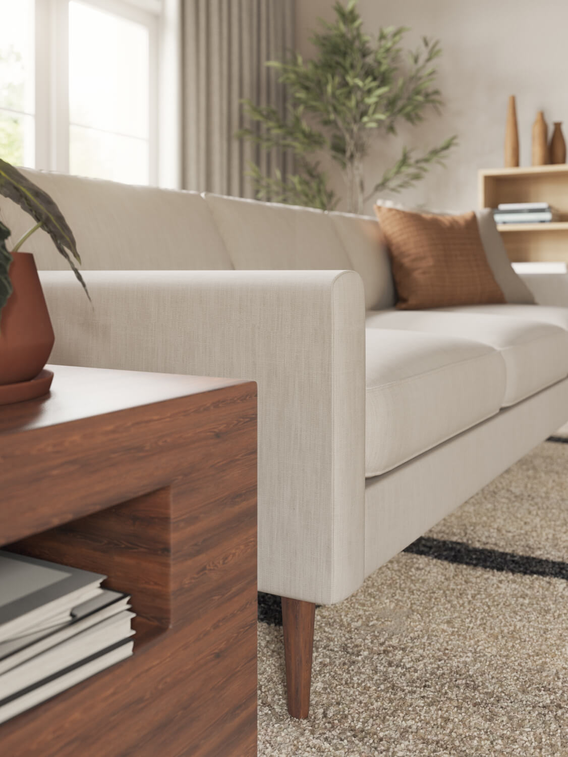 IRL: Lala Sofa in Juneberry Porridge fabric