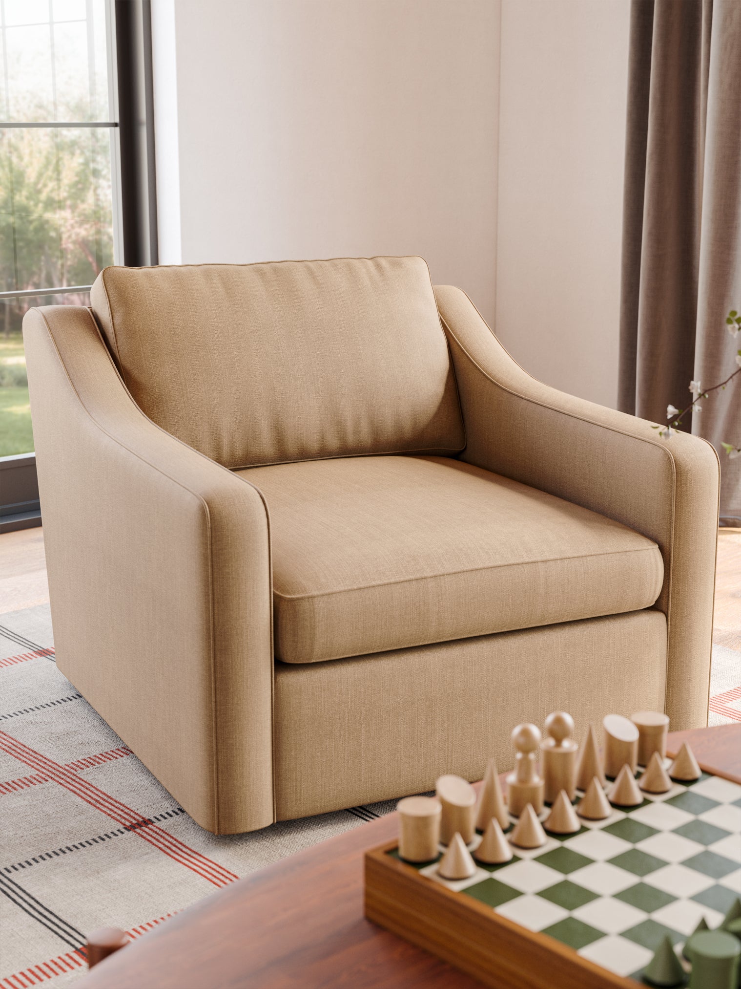 IRL: Meera Chair in golden fabric