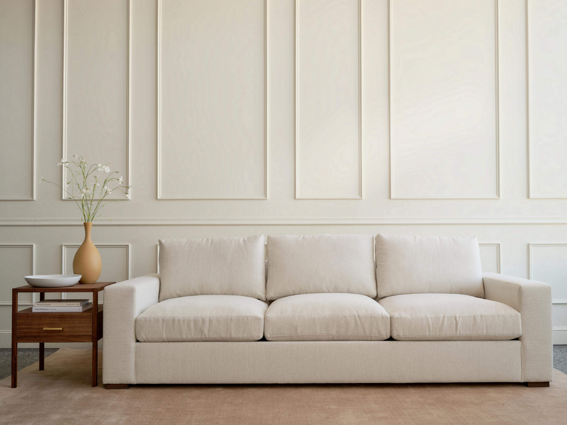 IRL: Rio Plush 106" Sofa in Elder Snow fabric