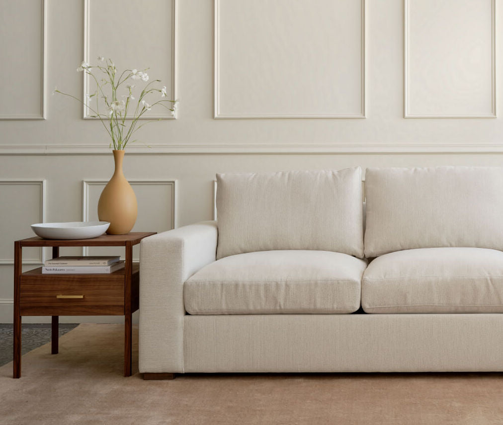 IRL: Rio Plush Corner Sectional in Elder Snow fabric