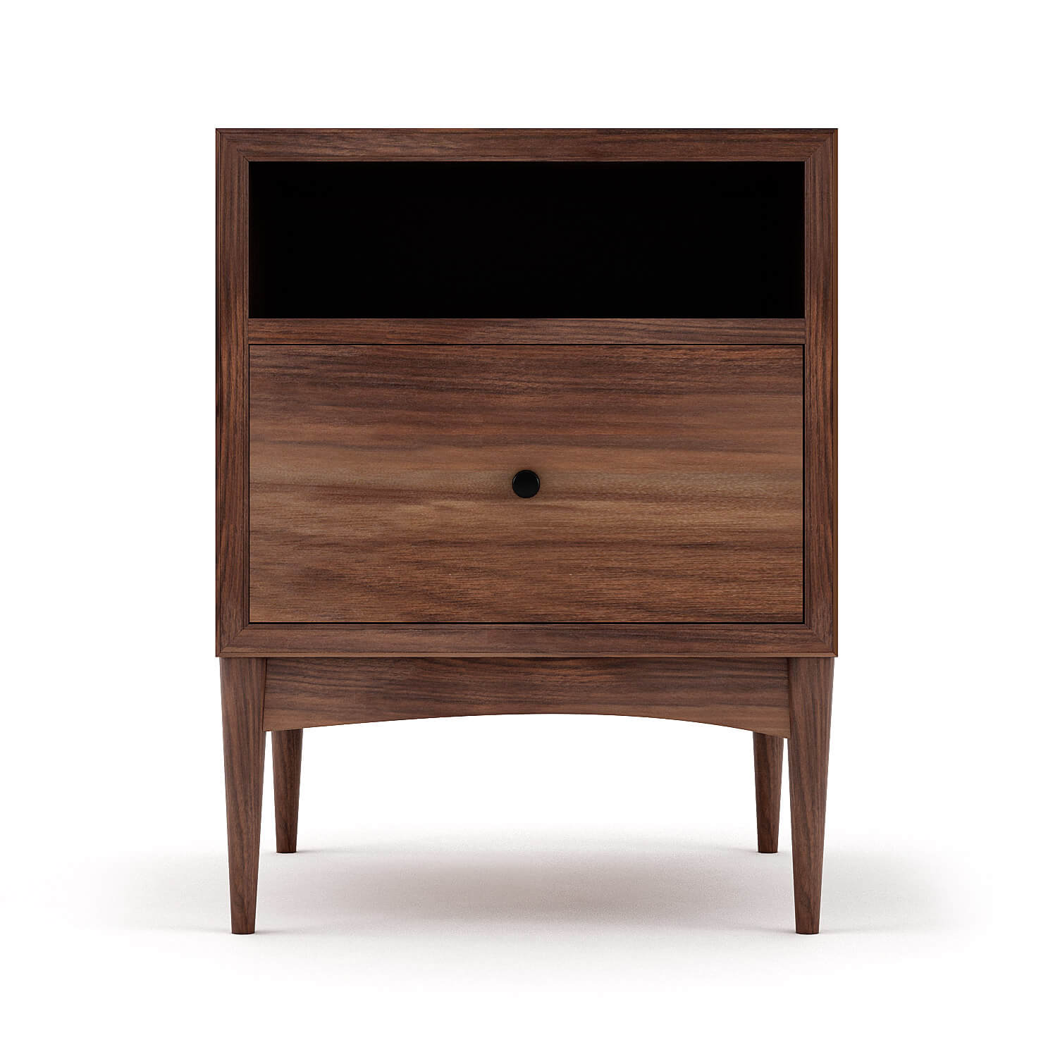 Shown in Walnut with matte black knob