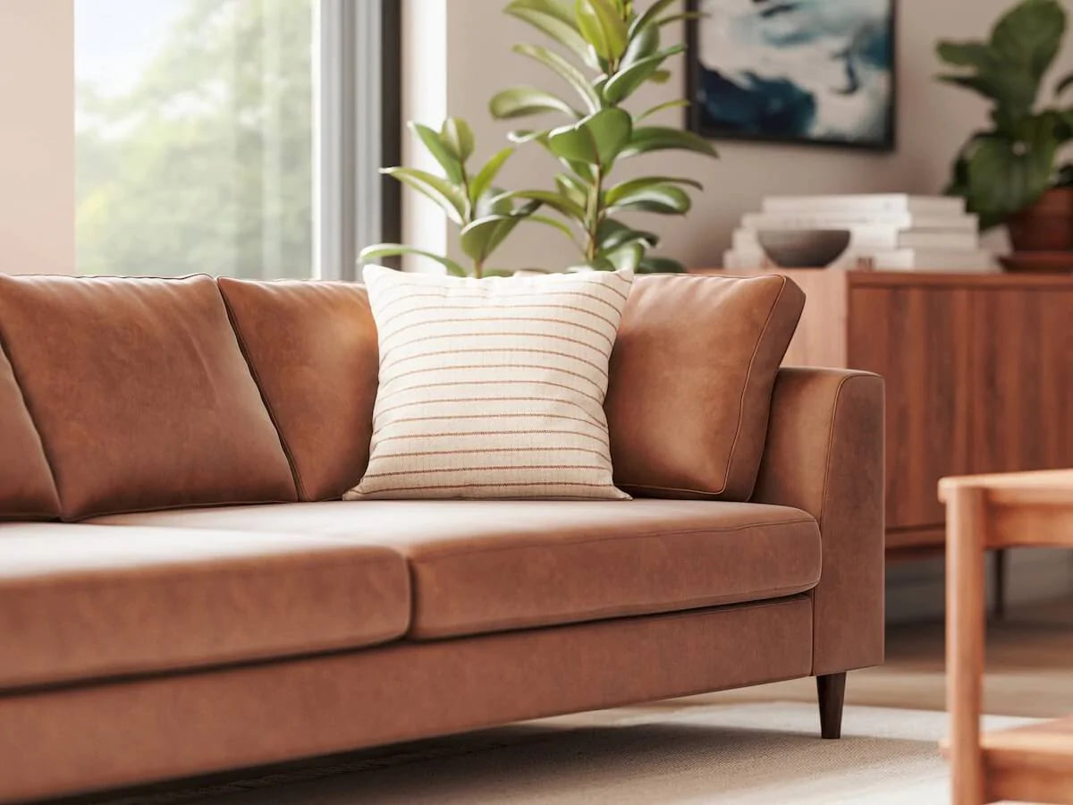 Medley Dekayess Sofa in a natural saddle leather