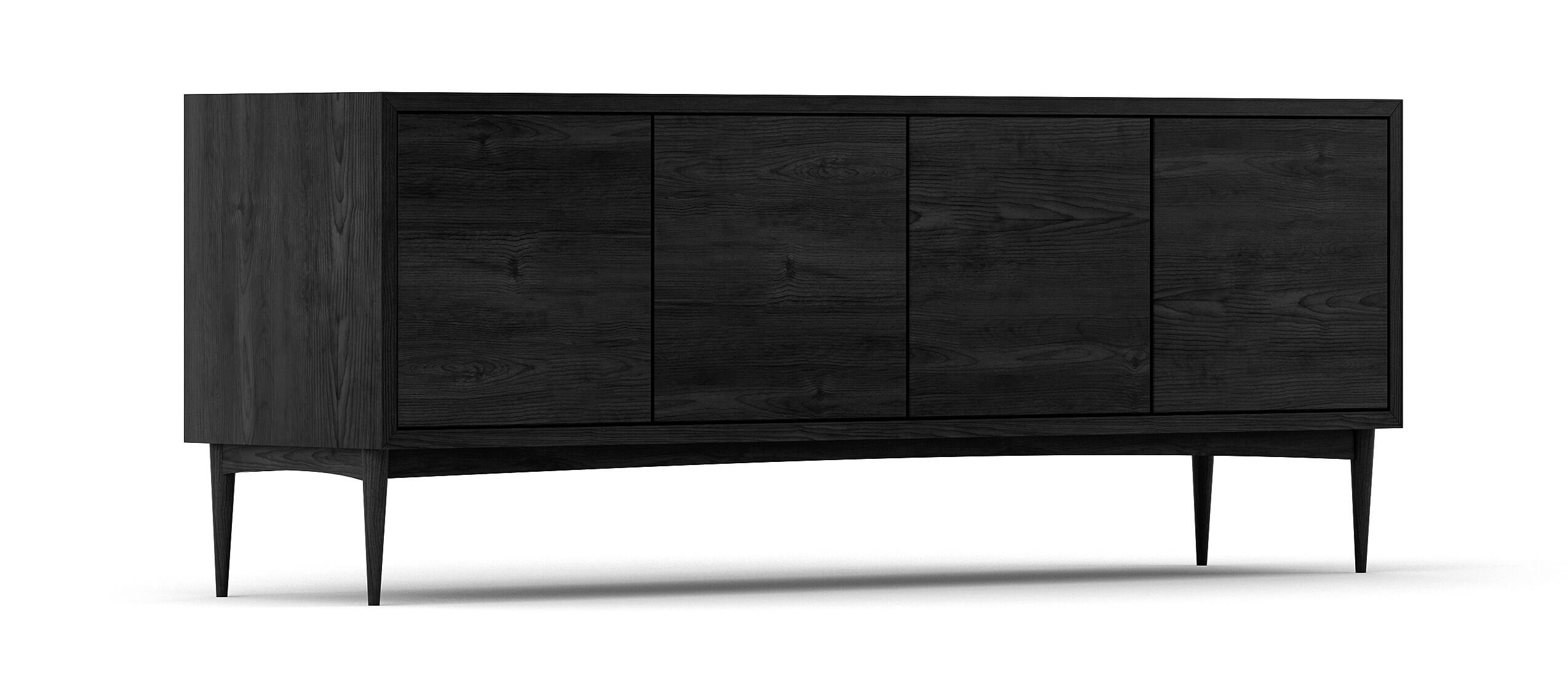Shown in Black Stained White Oak